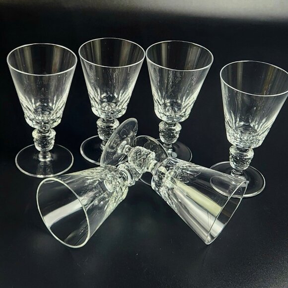 Vintage MCM 1940s Rock Sharpe Victoria Pattern Champagne  Vintage - Wine Trixie by Josair - Set of 6 - 4.5\